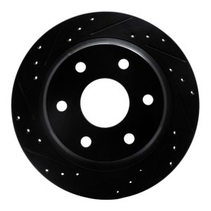 Chevrolet Avalanche 1500 Brake Rotor (1) - Rear Left - R1 Concepts - Drilled & Slotted - Black - `99-`07